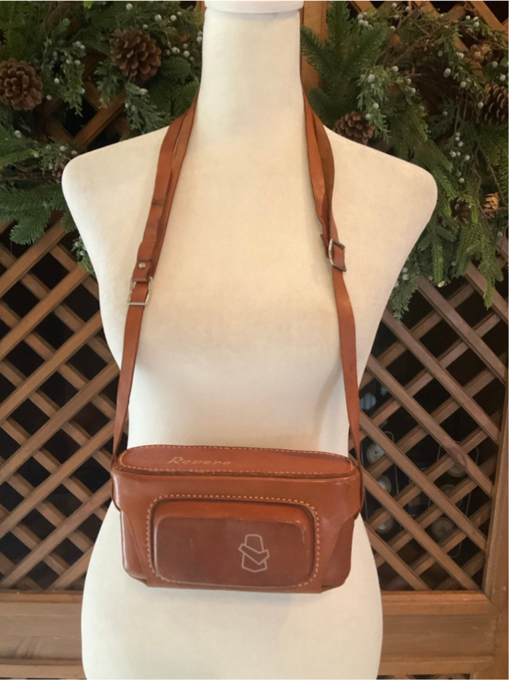 Vintage Revere Leather Camera Case Brown Adjustable Strap Retro